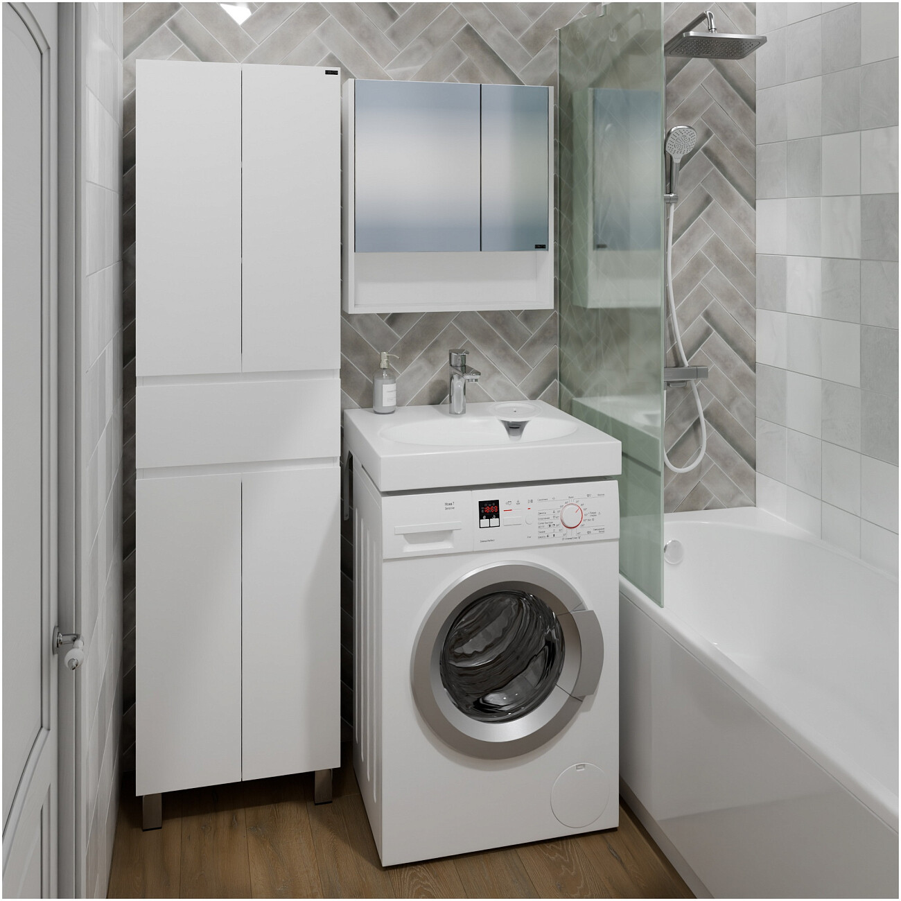 Раковина над стиральной машиной 60х60 см белая "Луна" 900103 - изображение 3