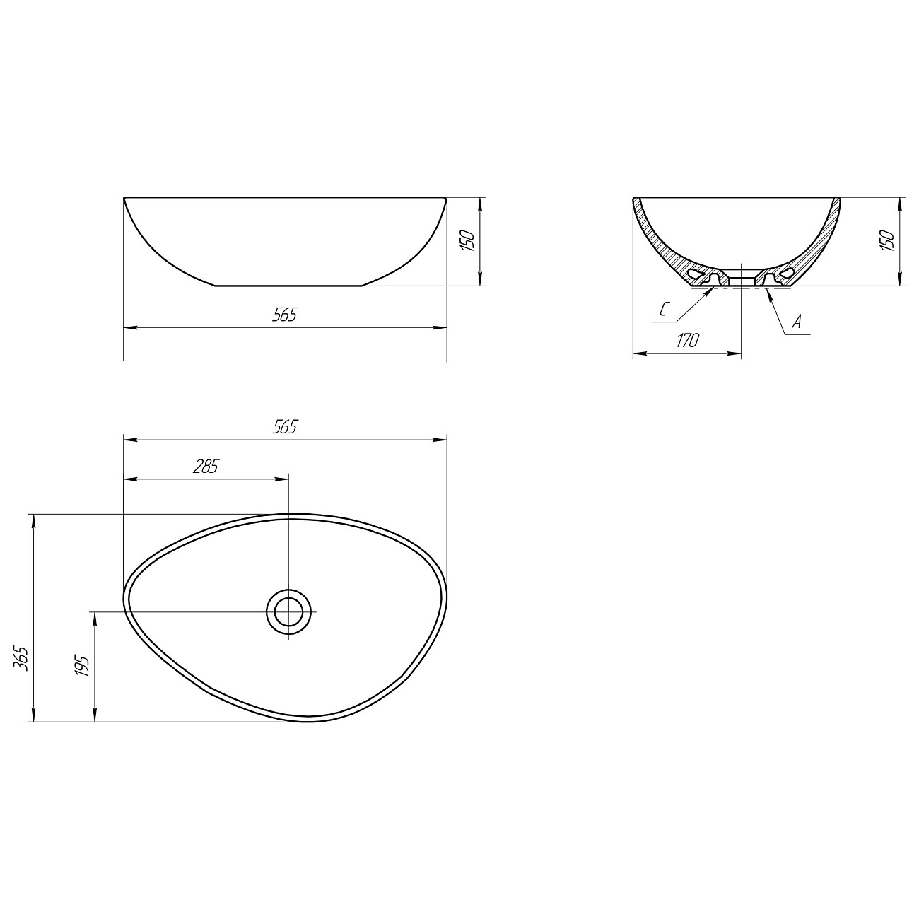Раковина керамическая на столешницу Cersanit Moduo 55 Leaf 63571 - изображение 4