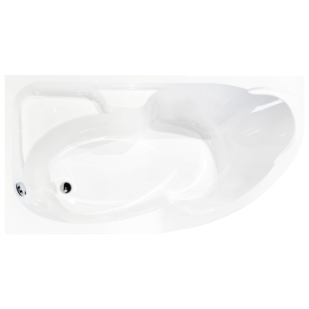 Ванна акриловая угловая левая 100х160 см белая Creto Doris 14-160100L - изображение 3