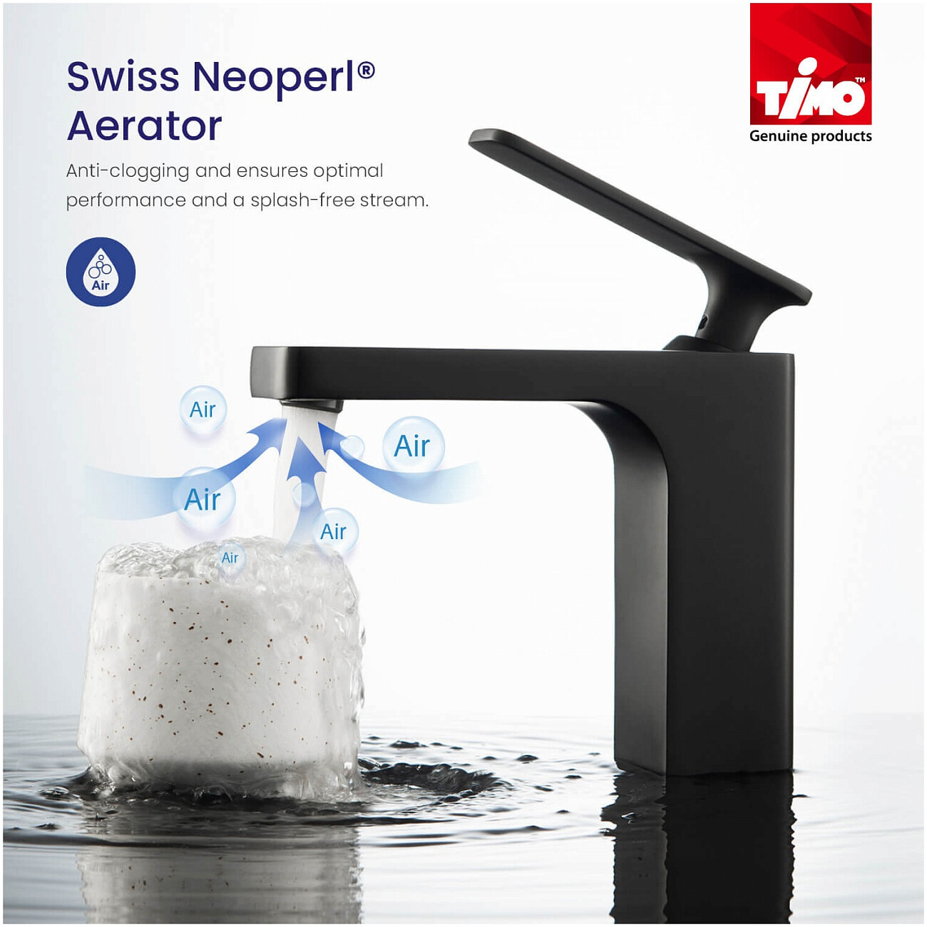 Смеситель для раковины черный Timo Torne 4361-03F - изображение 4