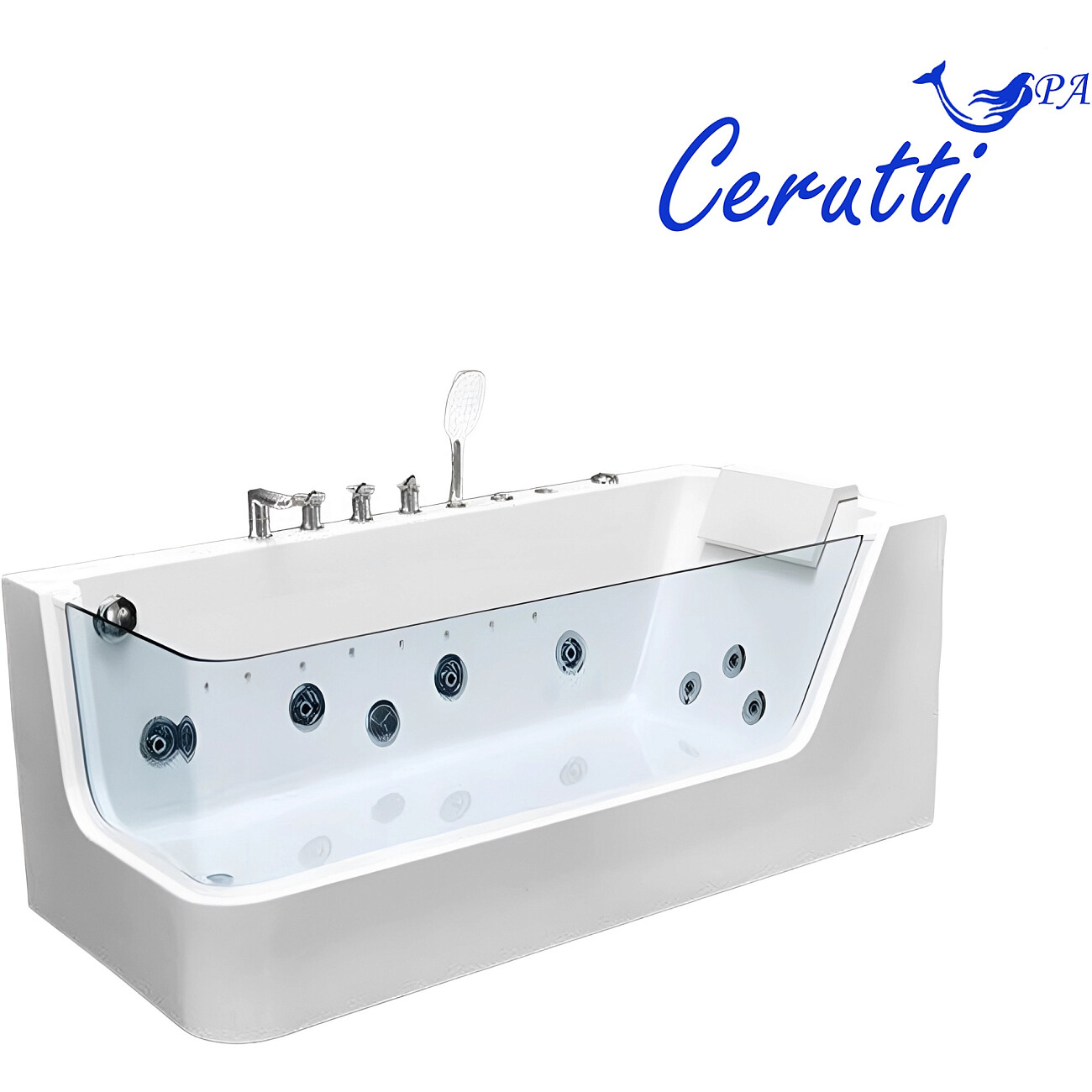 Ванна акриловая 170х80 см гидромассажная угловая левая белая Ceruttispa C-494-17L - изображение 6