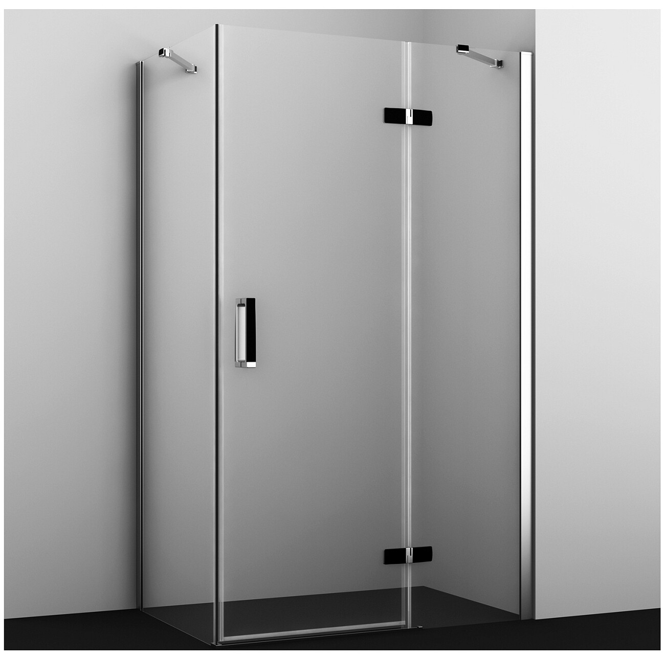 Душевой уголок прямоугольный 120х80 см хром Wasserkraft Aller 10H06RBLACK - изображение 3