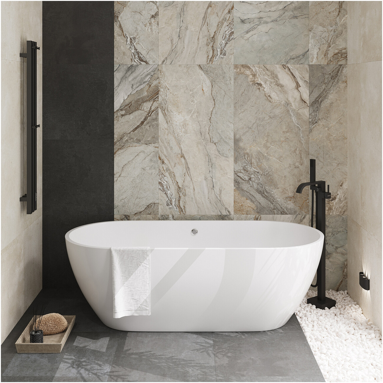 Смеситель напольный для ванны с душем черный Stworki "Эстерсунд" S31080BK - изображение 3