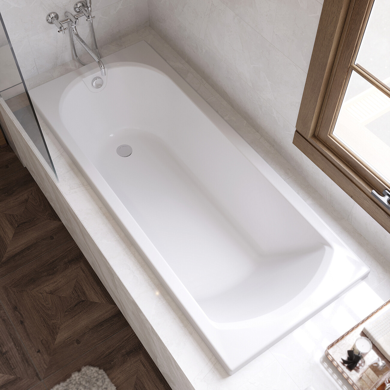 Акриловая ванна с каркасом 170x70 см белая Diwo "Углич" Щ0000055175, Щ0000048581 - изображение 8