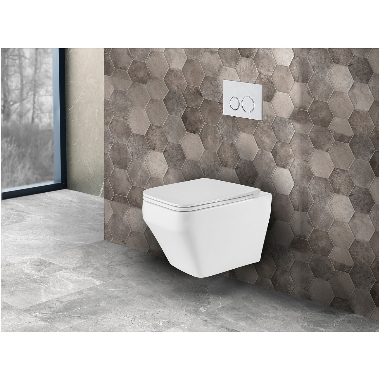 Унитаз подвесной безободковый с сиденьем микролифт белый Point "Аврора" PN41101 - изображение 4