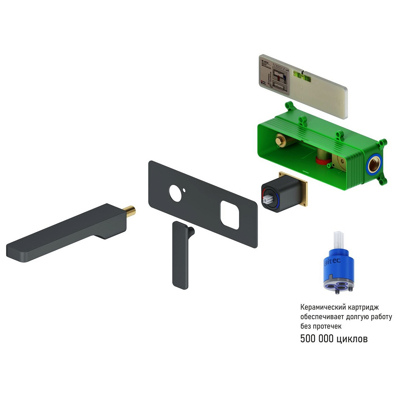 Смеситель для раковины встроенный черный Timo Torne 4371-03SM - изображение 3