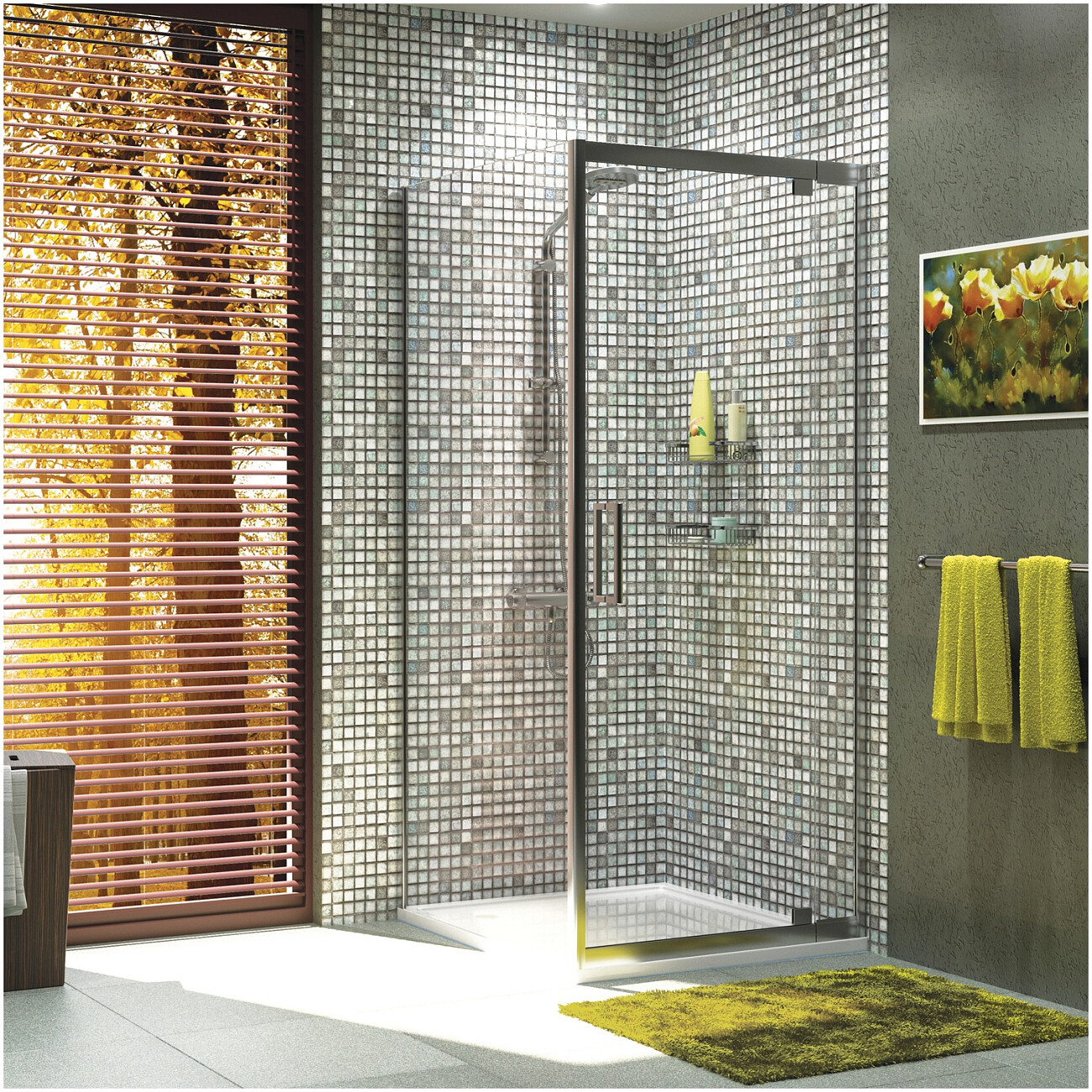 Душевой уголок прямоугольный 80х100 см хром Wasserkraft Berkel 48P29 - изображение 2