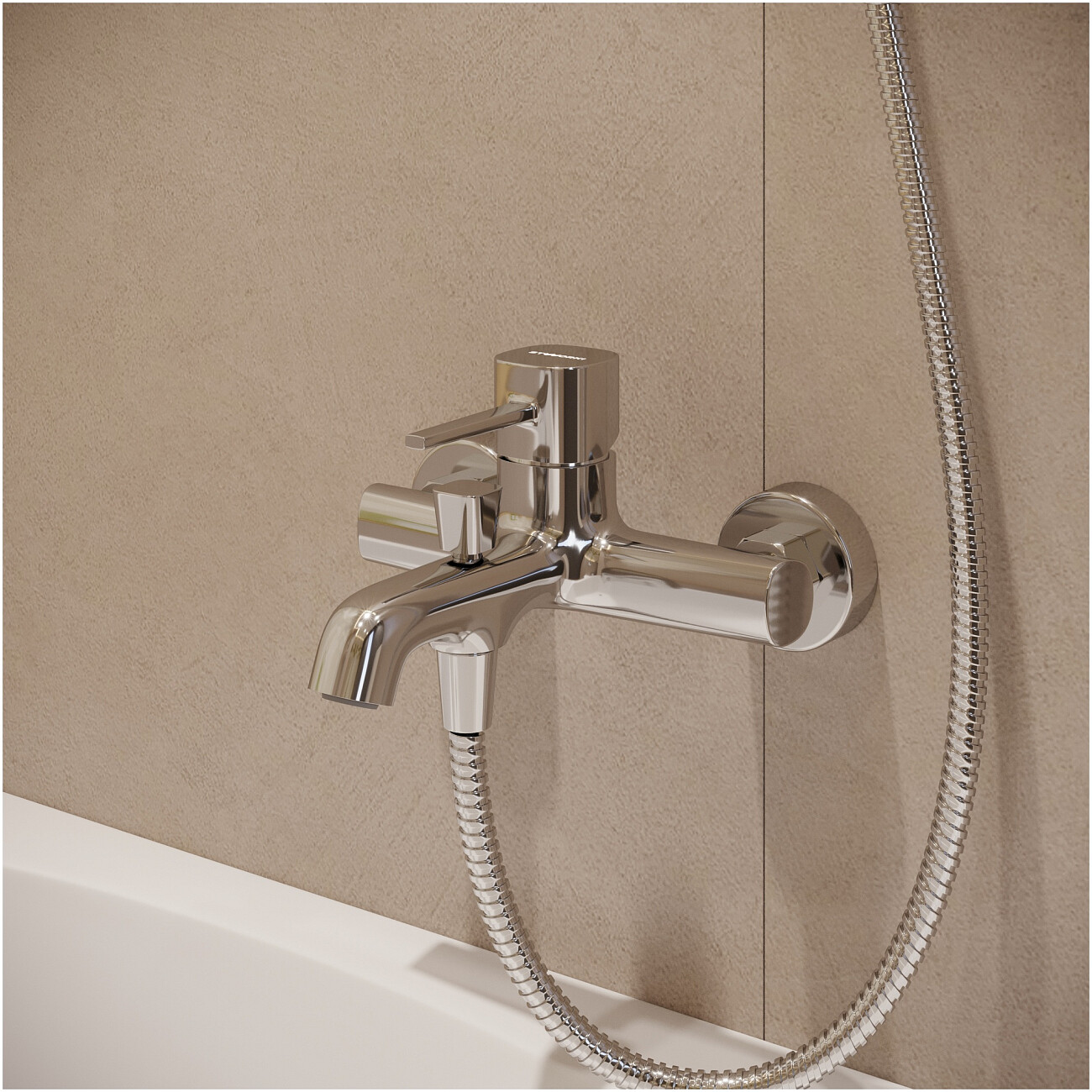 Смеситель для ванны с душем настенный хром Stworki "Эстерсунд" S31100CR - изображение 5