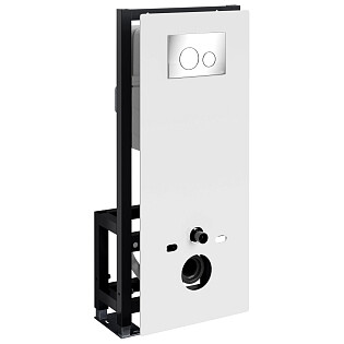 Инсталляция для подвесного унитаза с кнопкой смыва белая Glan 66TLT.010.ME.WH.CH02