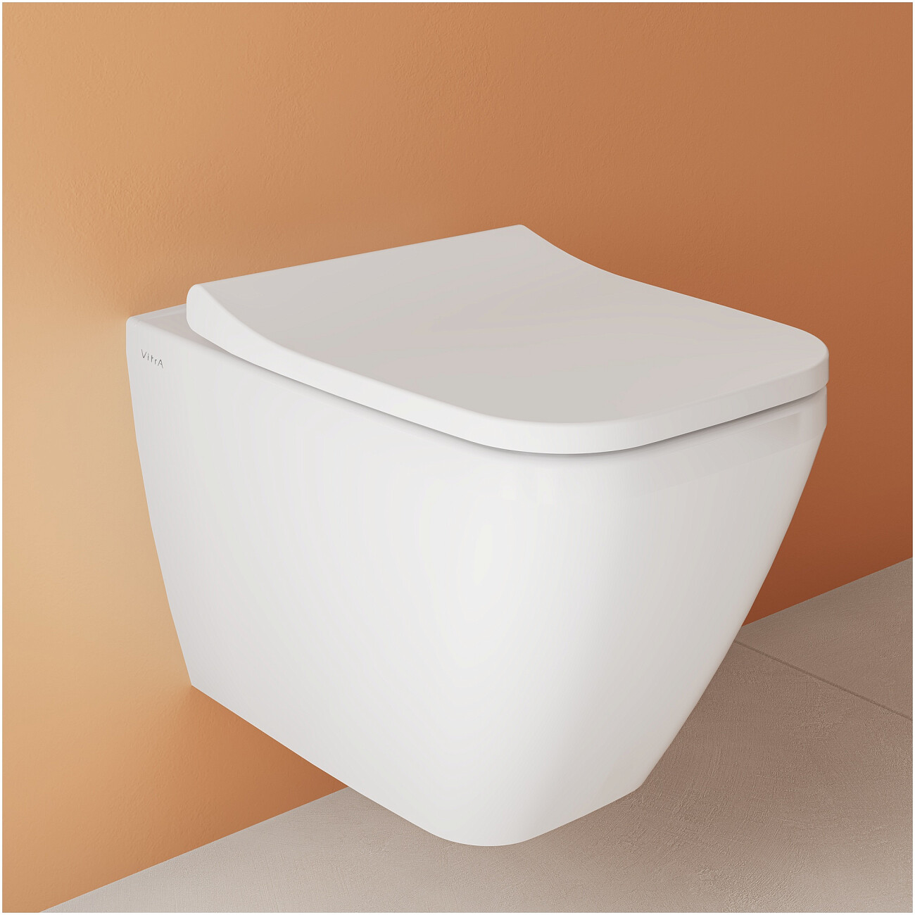 Унитаз подвесной с инсталляцией и кнопкой смыва хром Vitra Zentrum Square 9875B003-7201 - изображение 2