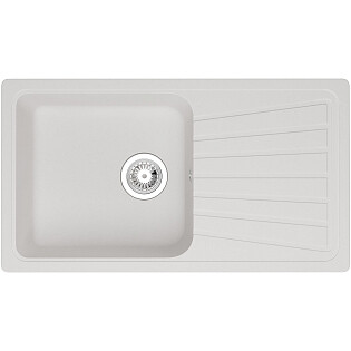 Мойка кухонная из искусственного гранита с крылом белая Domaci &quot;Верона&quot; 81-46 белая