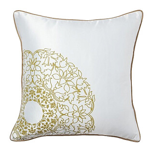 Подушка с золотыми цветами Flower Weaving White
