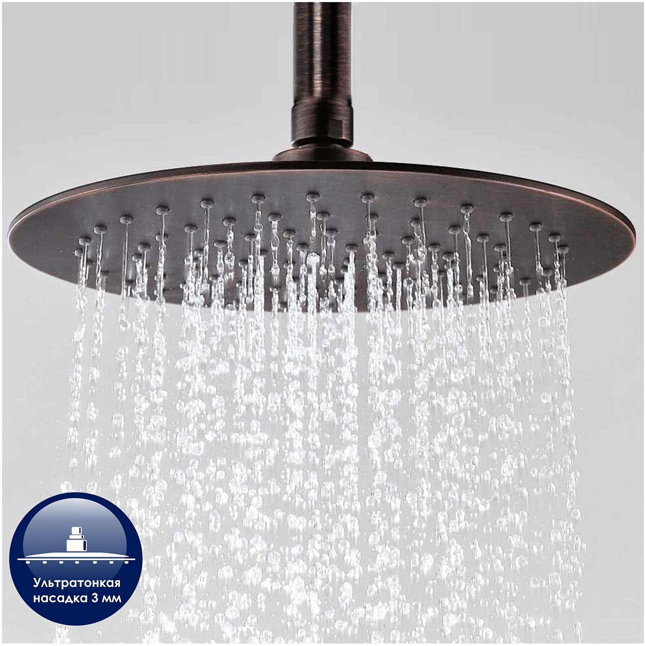 Душевая стойка с верхним душем и держателем темная бронза Wasserkraft A041 - изображение 3