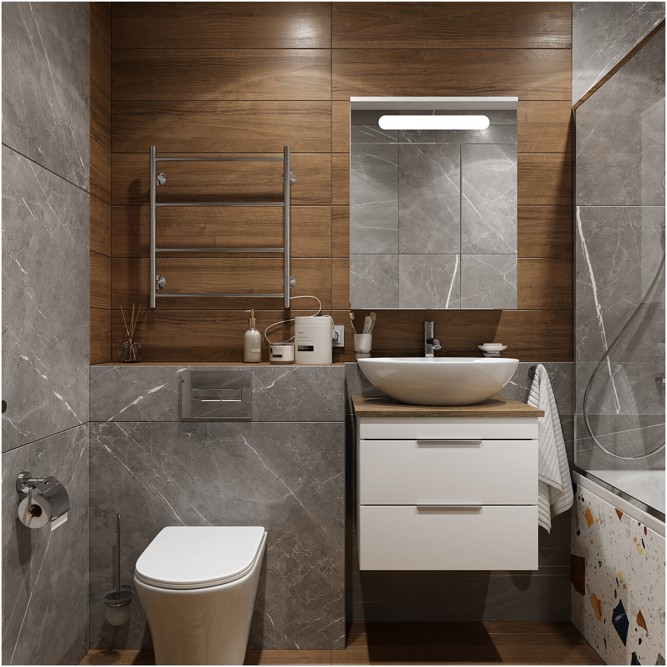 Полотенцесушитель электрический 60х50 см с кнопкой хром Ewrika "Сафо" Eco R 4657801249501 - изображение 6