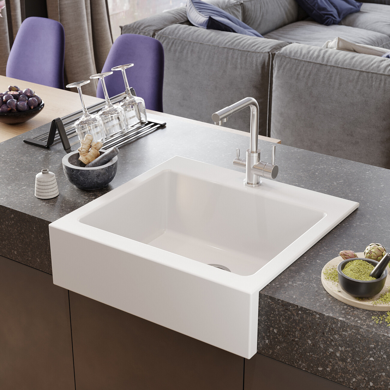 Мойка кухонная белый глянец Domaci "Сиена" 50166-101 1 - изображение 3