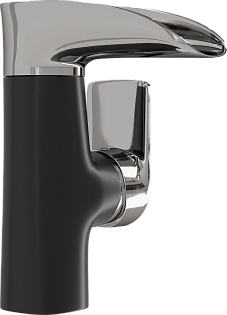 Смеситель для раковины однорычажный черный, хром Diwo &quot;Дмитров&quot; DM-01b