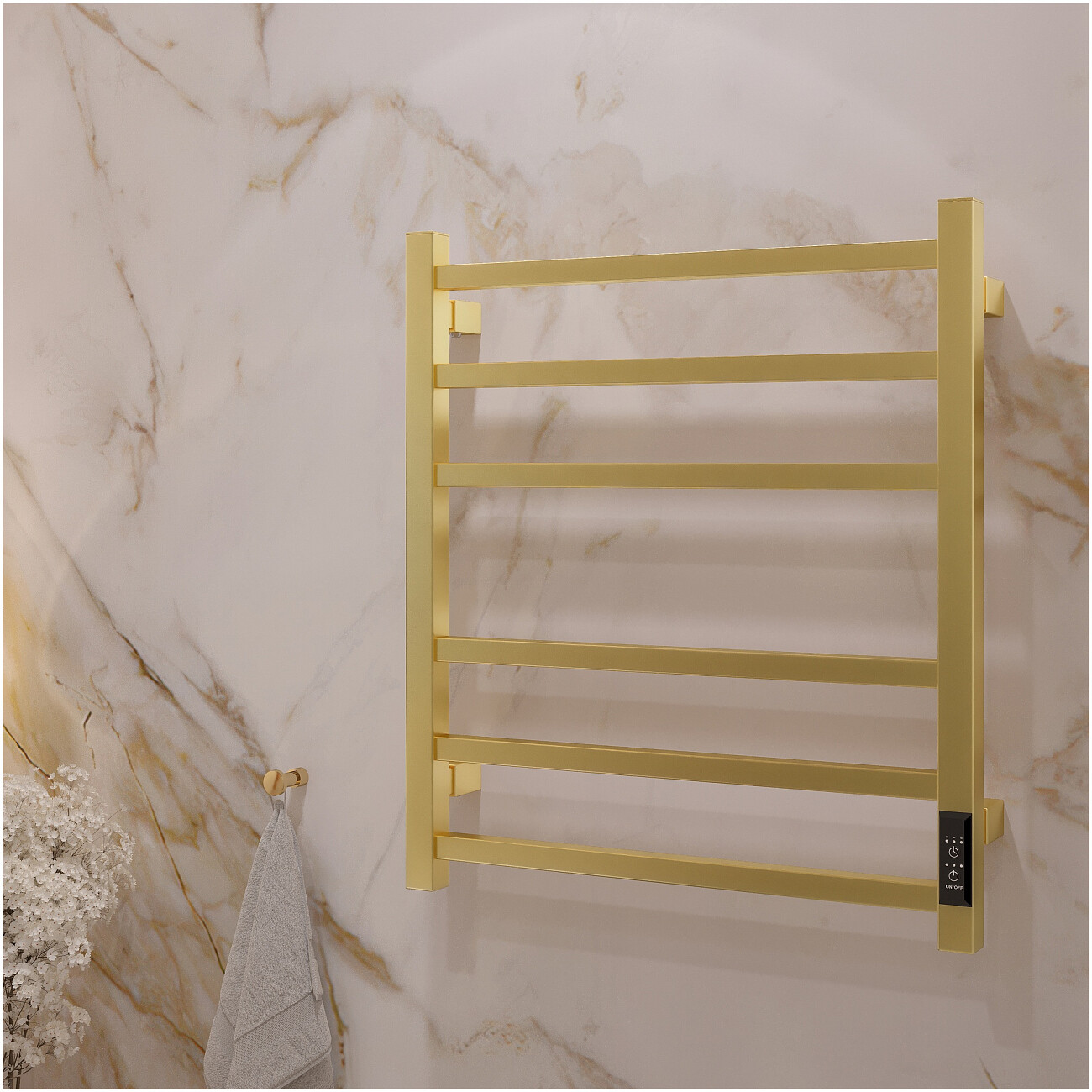 Полотенцесушитель электрический 60х50 см золотой Stworki "Пенелопа" L2 - изображение 8