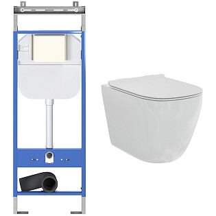 Унитаз подвесной белый Creto Logan L1 1001-001-L1W с инсталляцией Standart 1.1