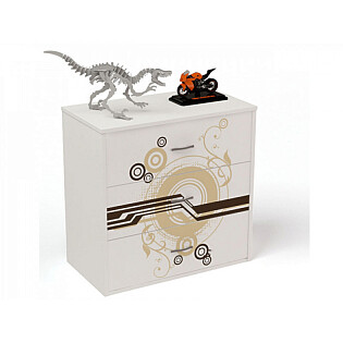 Комод с 3 ящиками белый Extreme