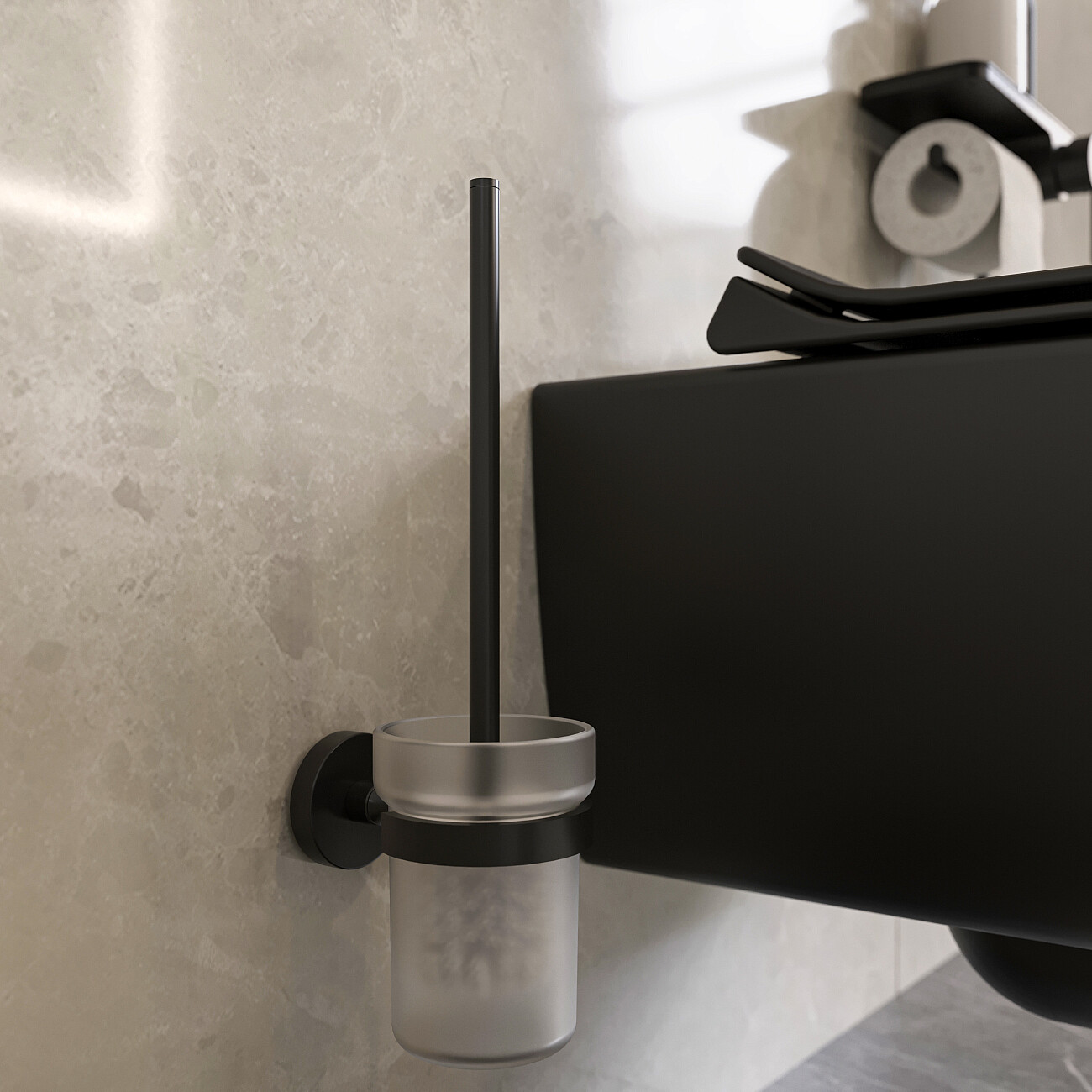 Унитаз подвесной безободковый с сиденьем микролифт черный Stworki "Ноттвиль" SETK3104-2616 - изображение 8