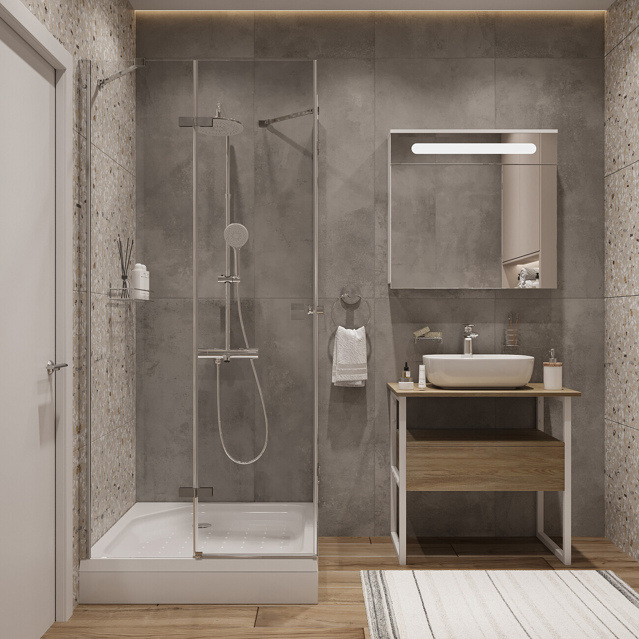 Душевой уголок квадратный 90х90 см хром Diwo "Муром" Щ0000055597 - изображение 7