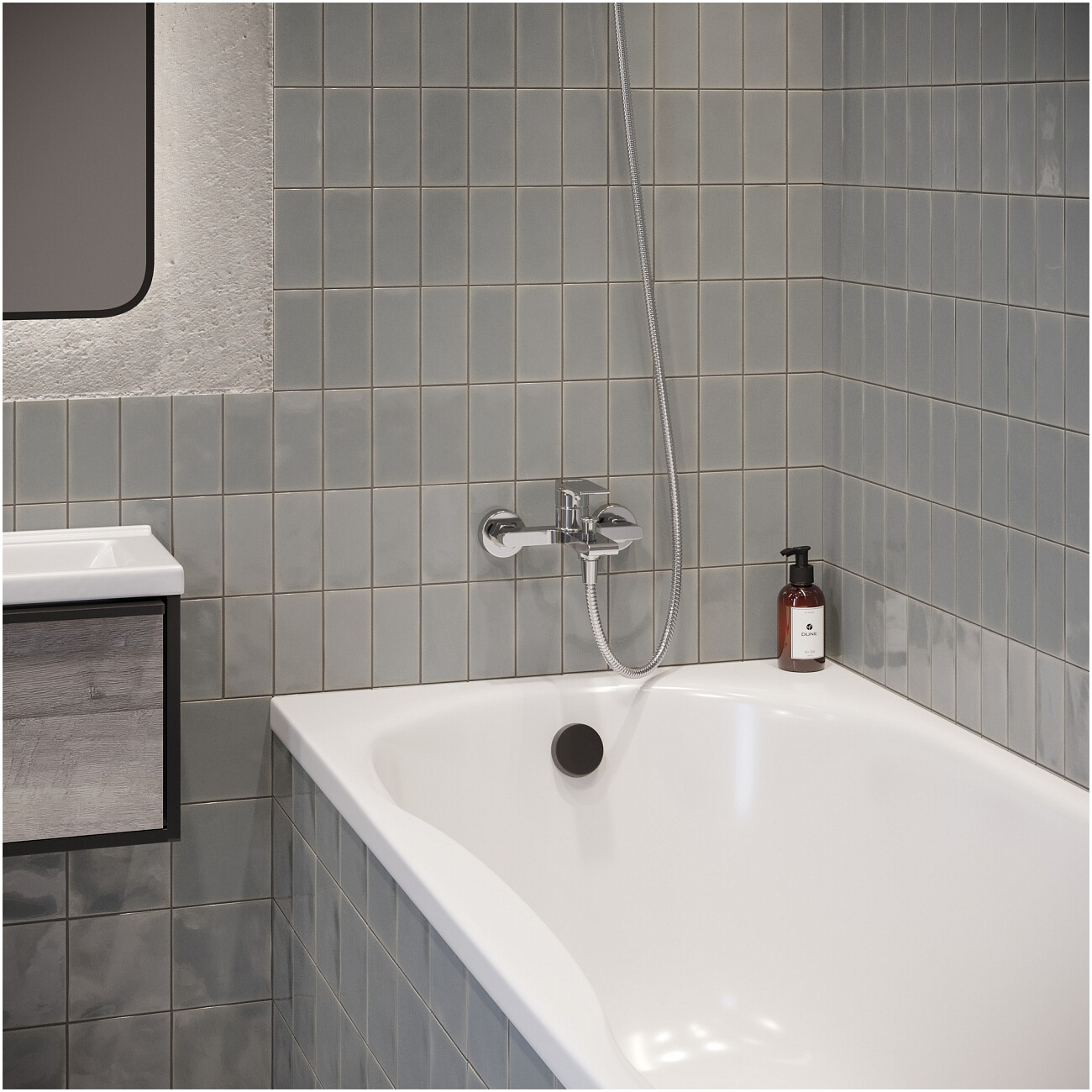 Смеситель для ванны с душем настенный хром Stworki "Колдинг" S32100CR - изображение 6