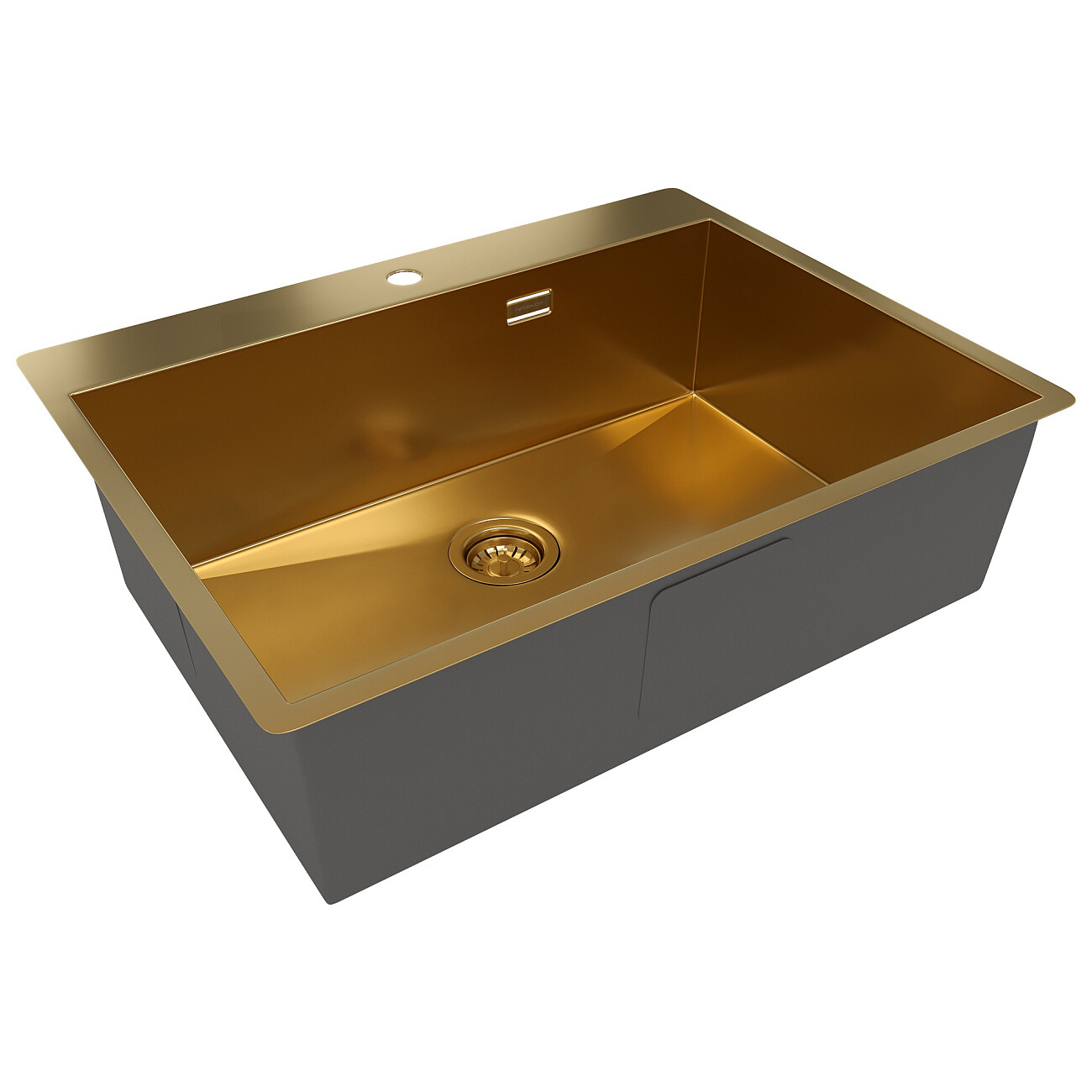 Кухонная мойка из нержавеющей стали 50х65 см брашированное золото Reflexion Iseo RX2265GD - изображение 4