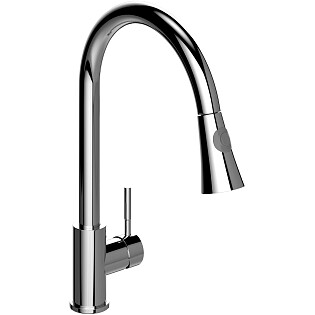 Смеситель для кухни однорычажный с выдвижным изливом хром Domaci &quot;Ливорно&quot; WFD04093