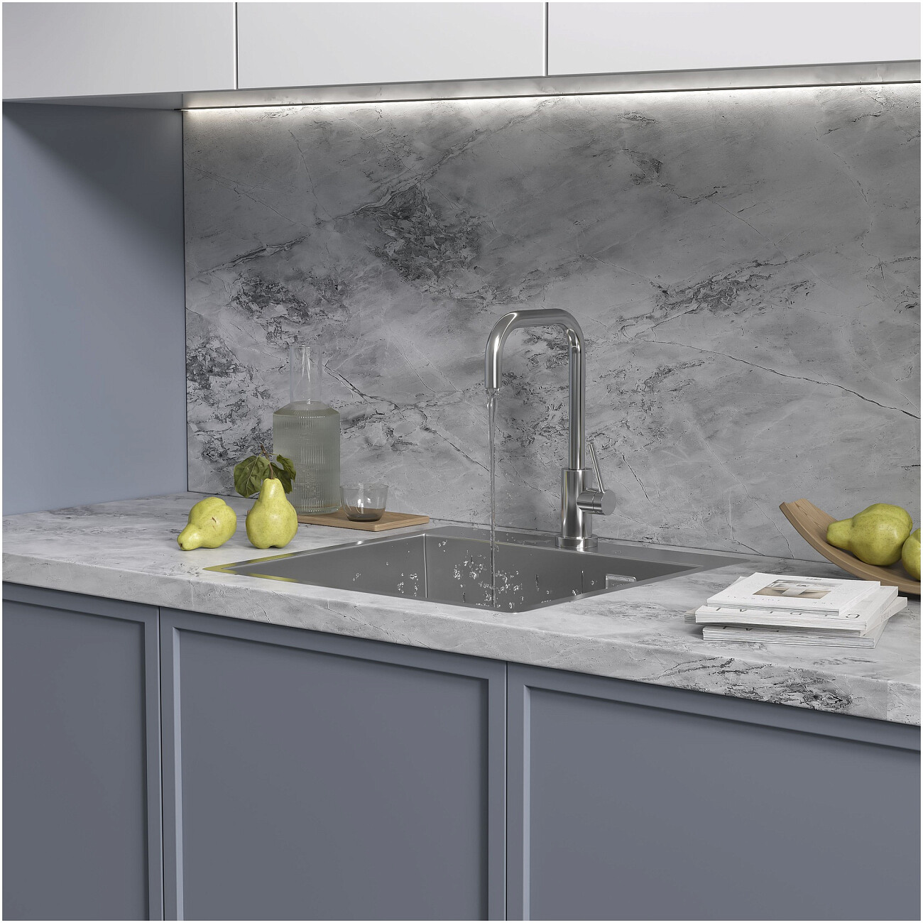 Кухонная мойка из нержавеющей стали 50х50 см  полированная сталь Reflexion Iseo RX2250SS - изображение 7