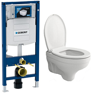 Унитаз белый Bocchi Taormina Pro Rimless 1451-001-0129 с инсталляцией Geberit Duofix UP320