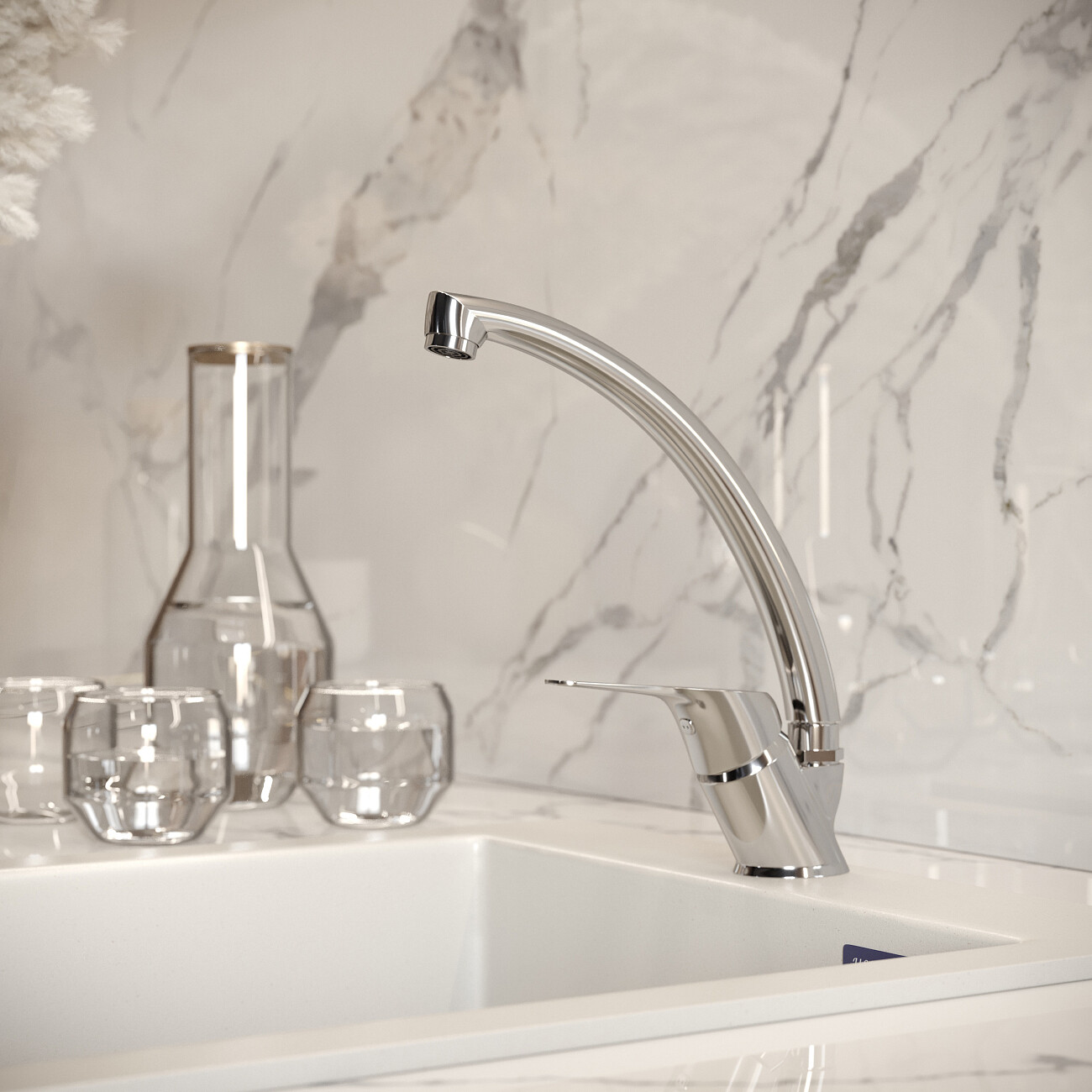 Смеситель для кухни хром Mega MG-BMK016 - изображение 6