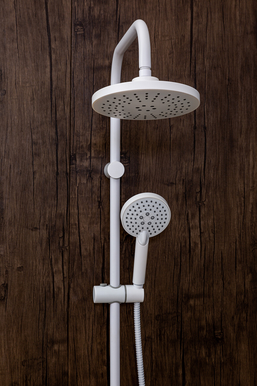 Душевая стойка с верхним душем и держателем белая Stworki "Эстерсунд" ES-09w - изображение 3