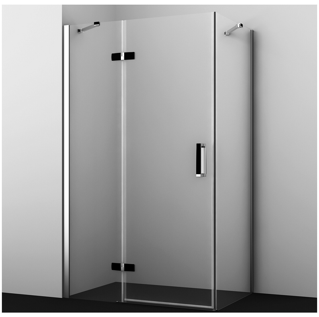 Душевой уголок прямоугольный 120х80 см хром Wasserkraft Aller 10H06LBLACK - изображение 3