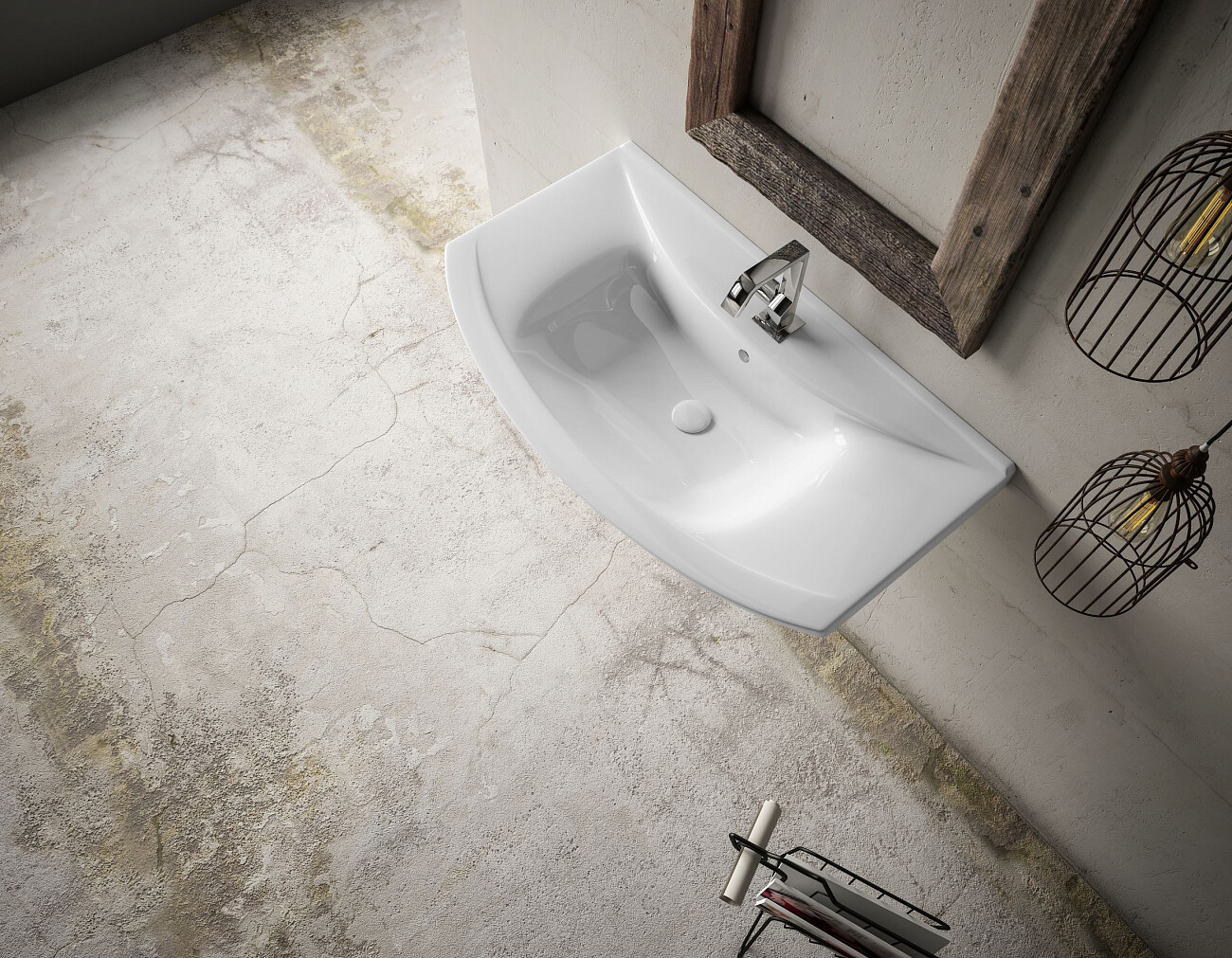 Раковина подвесная керамическая полукруглая 51х97 см белая Stworki 6095-KL - изображение 3