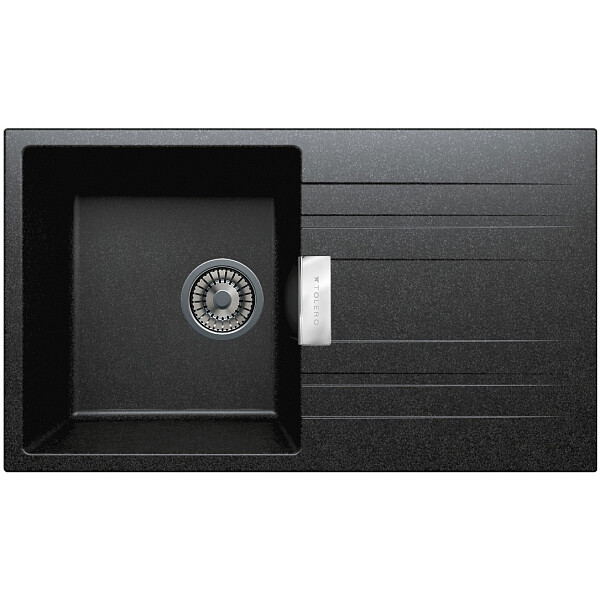 Кухонная мойка кварцевая прямоугольная черная Tolero Loft TL-750 473745 - изображение 1