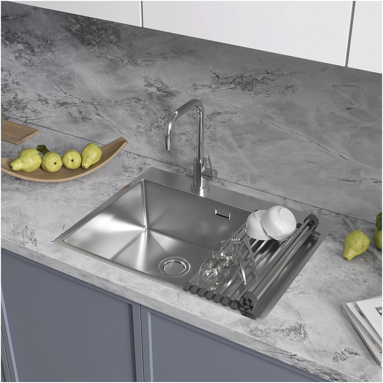 Кухонная мойка из нержавеющей стали 50х65 см полированная сталь Reflexion Maggiore RX2365SS - изображение 7
