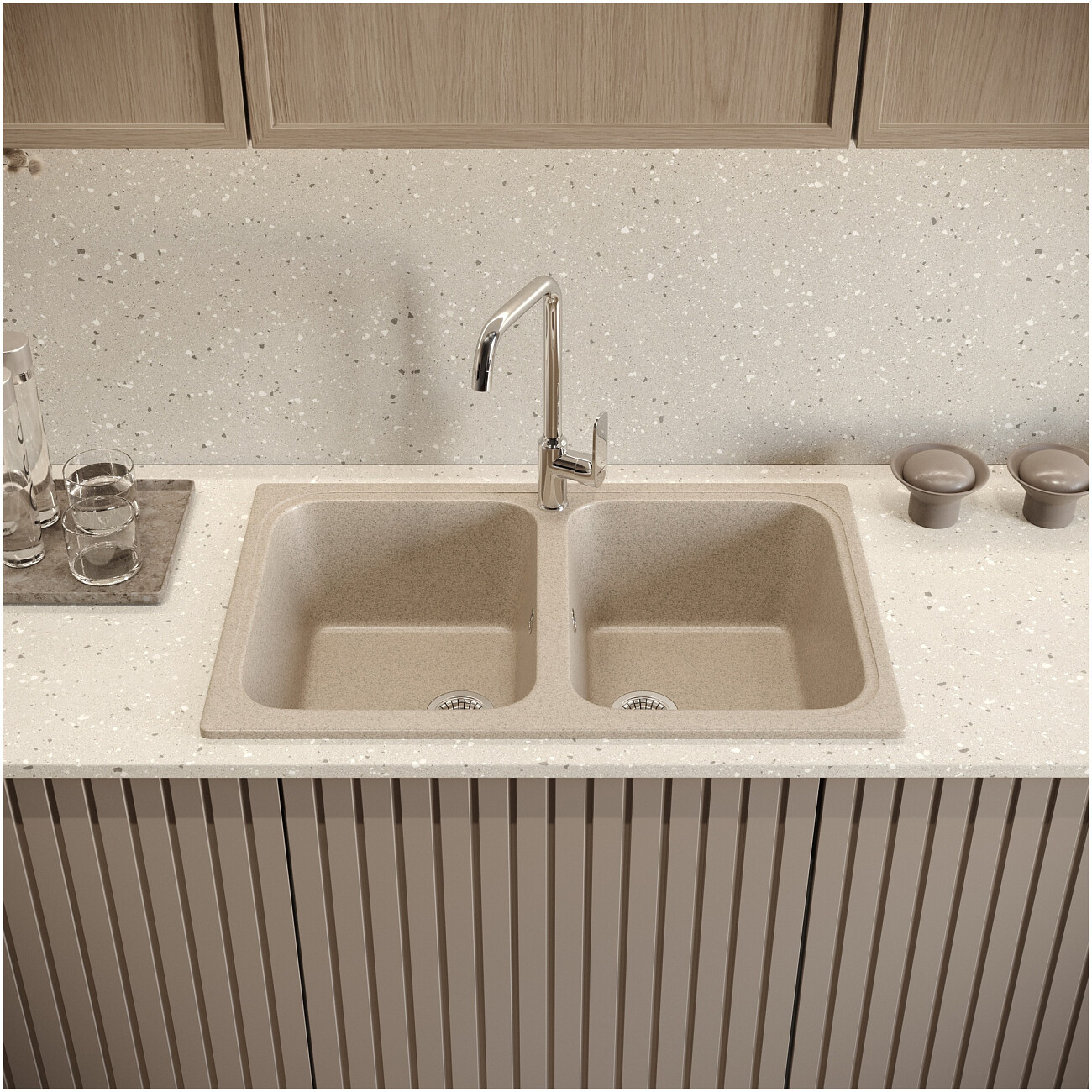 Мойка кухонная песочная Domaci "Болонья" М-20-004 - изображение 7