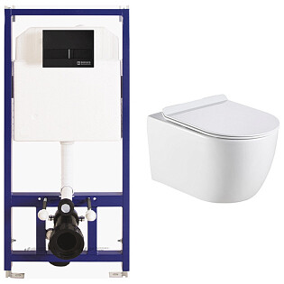 Унитаз белый Creto Logan L1 1001-001-L1W с инсталляцией Berges Wasserhaus Novum L5 040215