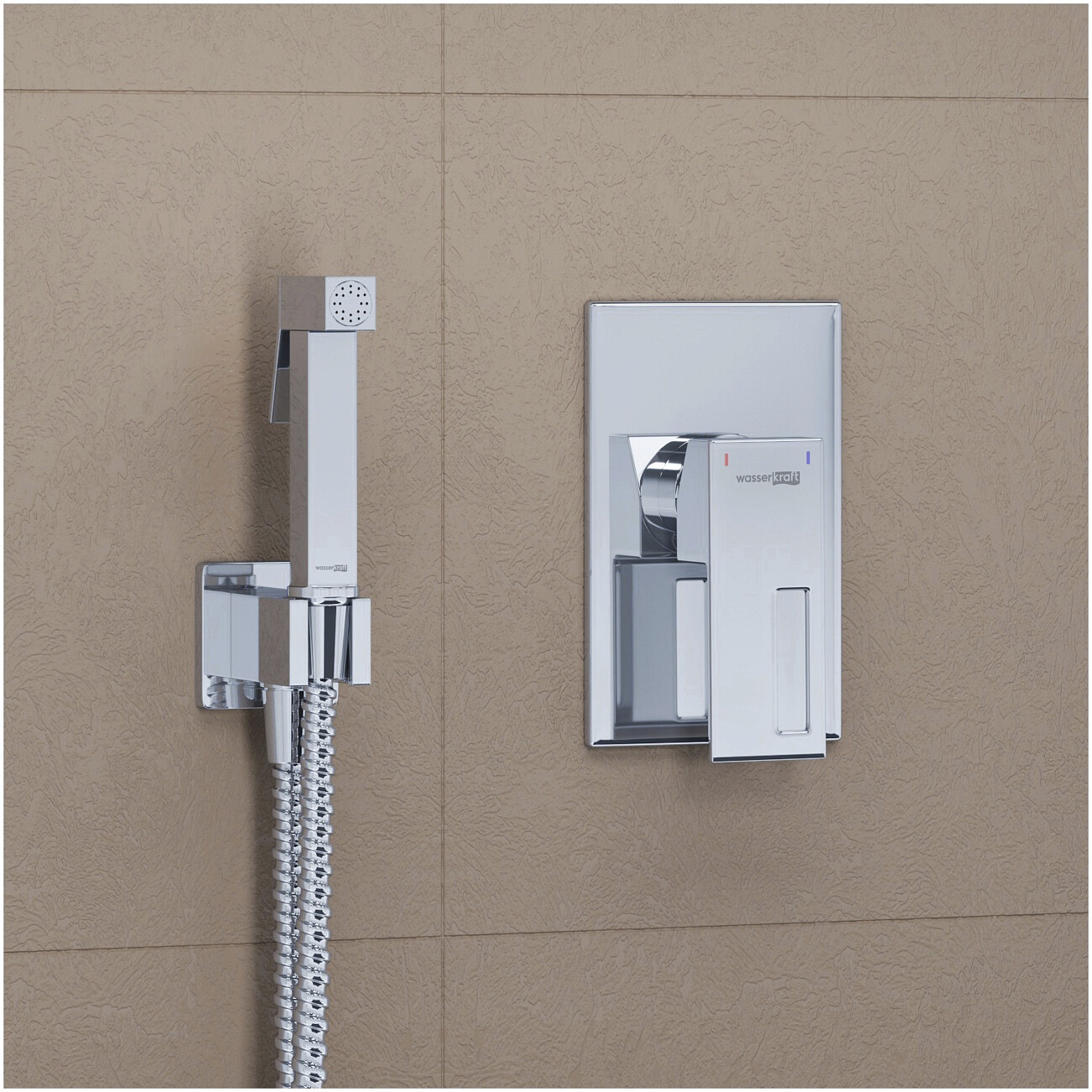 Гигиенический душ с встраиваемым смесителем хром Wasserkraft A15156 - изображение 2