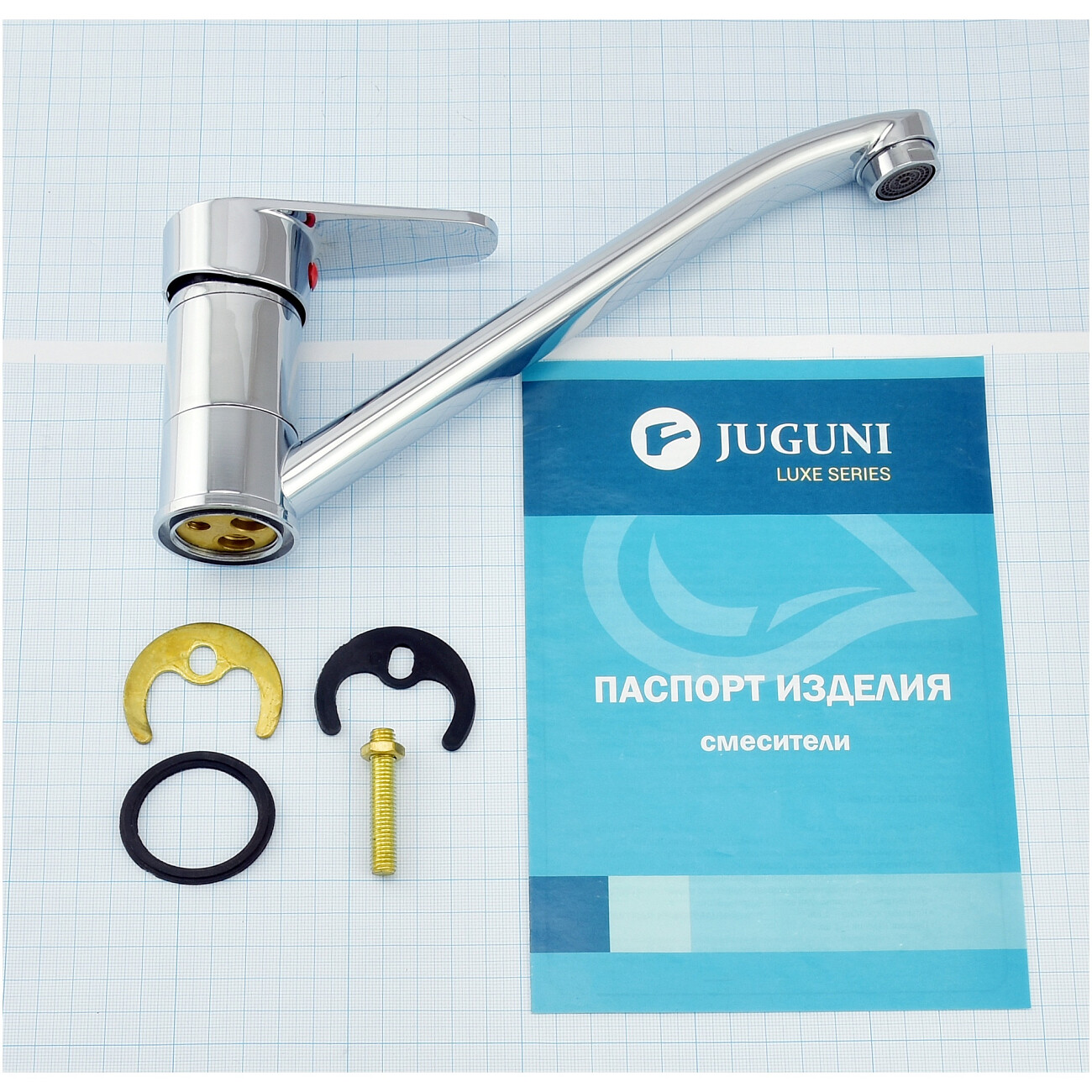 Смеситель для кухни латунный однорычажный с поворотным изливом хром Istok life Luxe 0402.773 - изображение 14