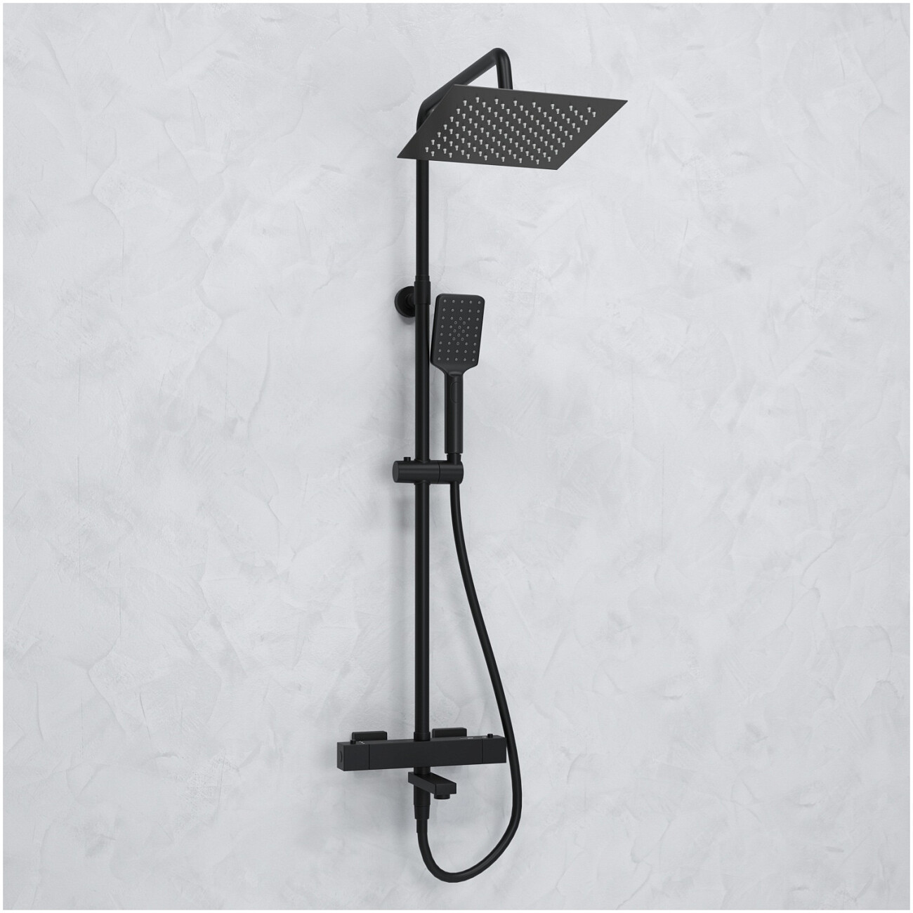 Душевой комплект с верхним душем и лейкой черный Wasserkraft A299.255.130.BM Thermo - изображение 2