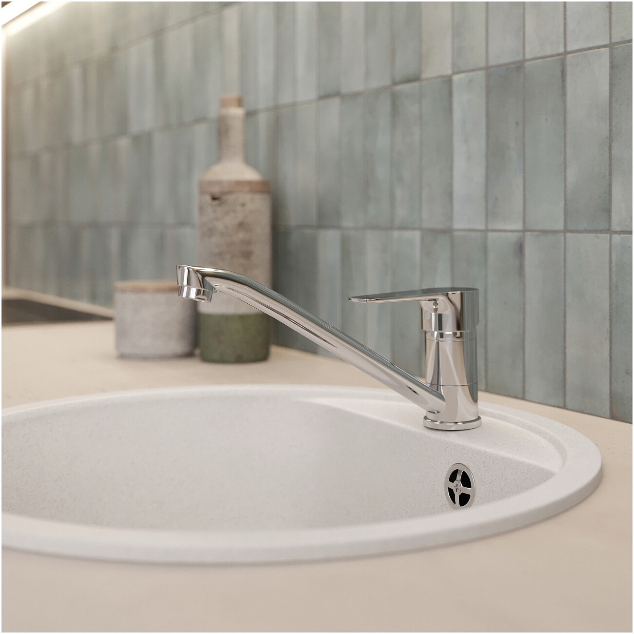 Мойка кухонная кварцевая туман Domaci "Савона" QB 480 - изображение 5