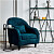 Кресло с мягкими подлокотниками "Симпл", темно-бирюзовое
