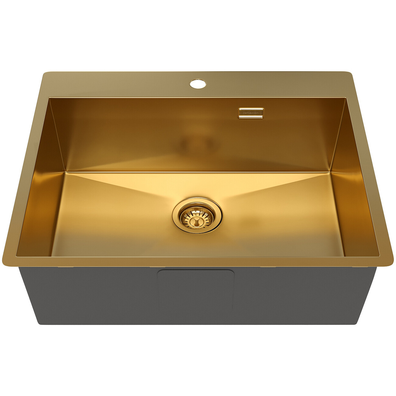 Кухонная мойка из нержавеющей стали 50х60 см брашированное золото Reflexion Iseo RX2260GD - изображение 3