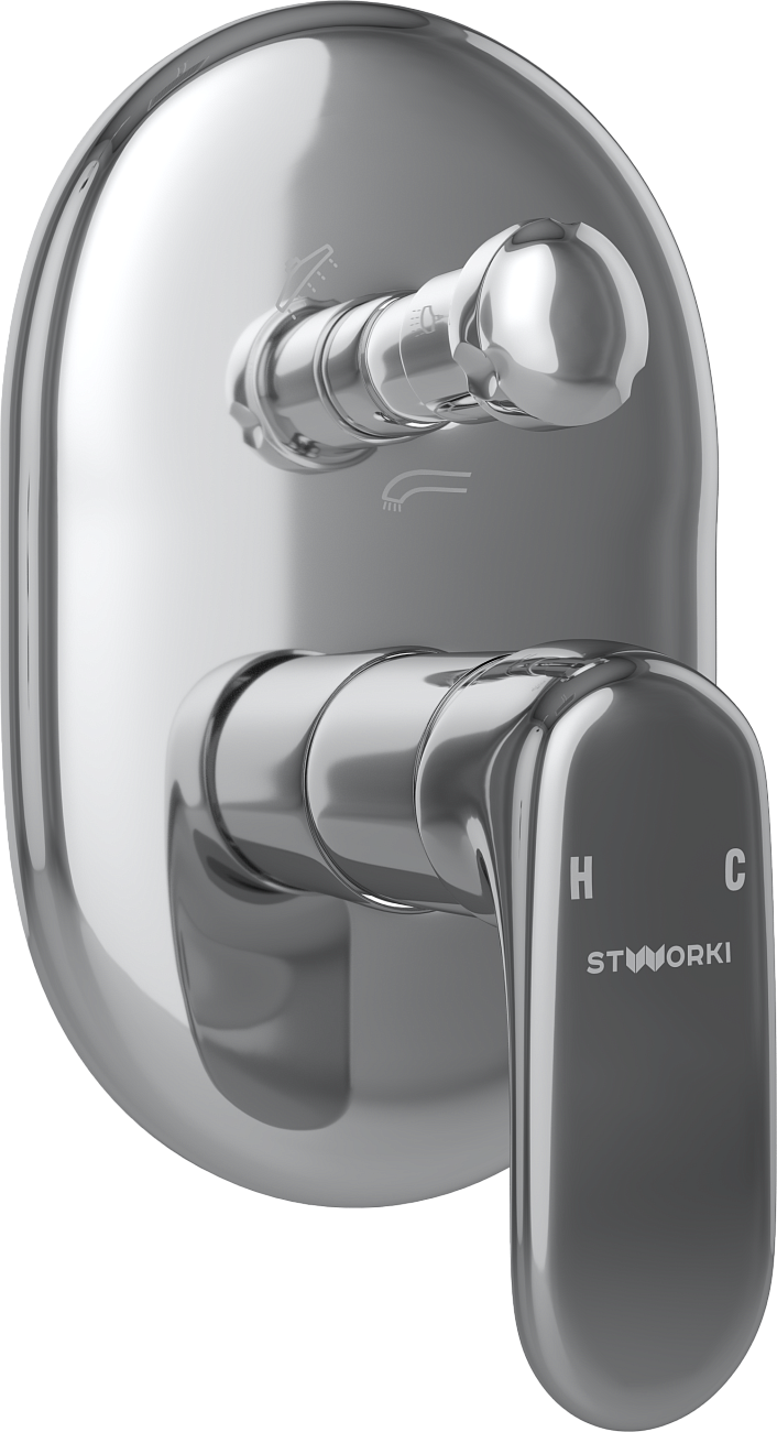 Душевой комплект с верхним душем и смесителем для душа хром Stworki "Алта" HDA1814YR3 - изображение 7