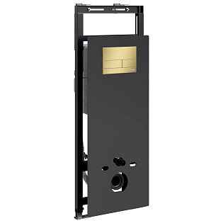 Инсталляция для подвесного унитаза с золотой матовой кнопкой Wasserkraft Salm 27TLT.010.ME.BL.MG04