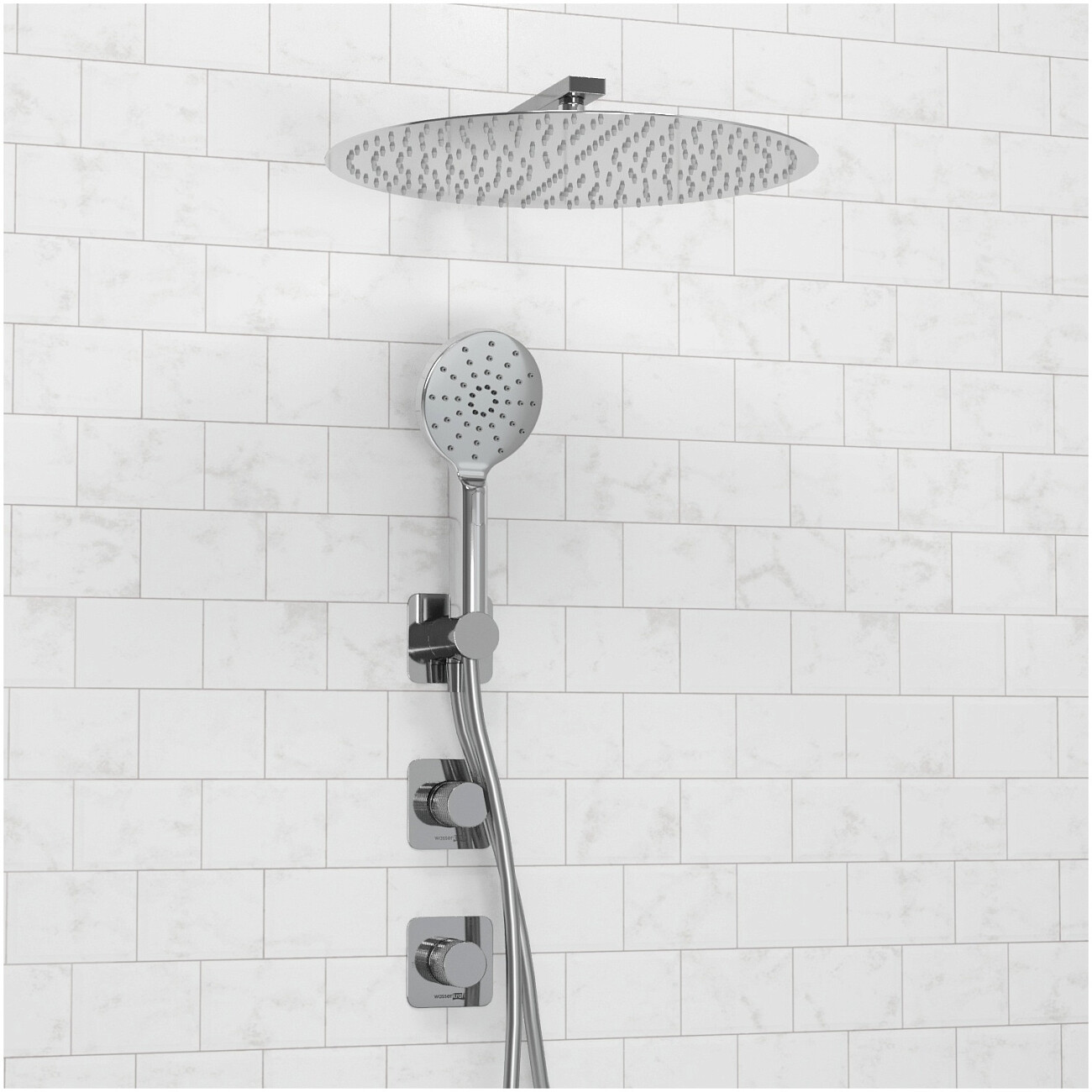Душевой комплект с верхним душем и смесителем хром Wasserkraft A4651.293.090.117.271.087.127 - изображение 3