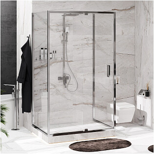 Душевой уголок прямоугольный 120х100 см хром Wasserkraft Berkel 48P26