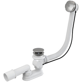 Слив-перелив для ванны полуавтомат круглый хром Alcaplast A55KM