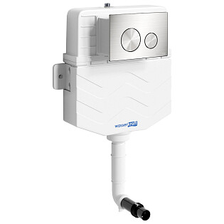 Встраиваемый смывной бачок Aller 10TLT.031.ME с кнопкой никель BN02